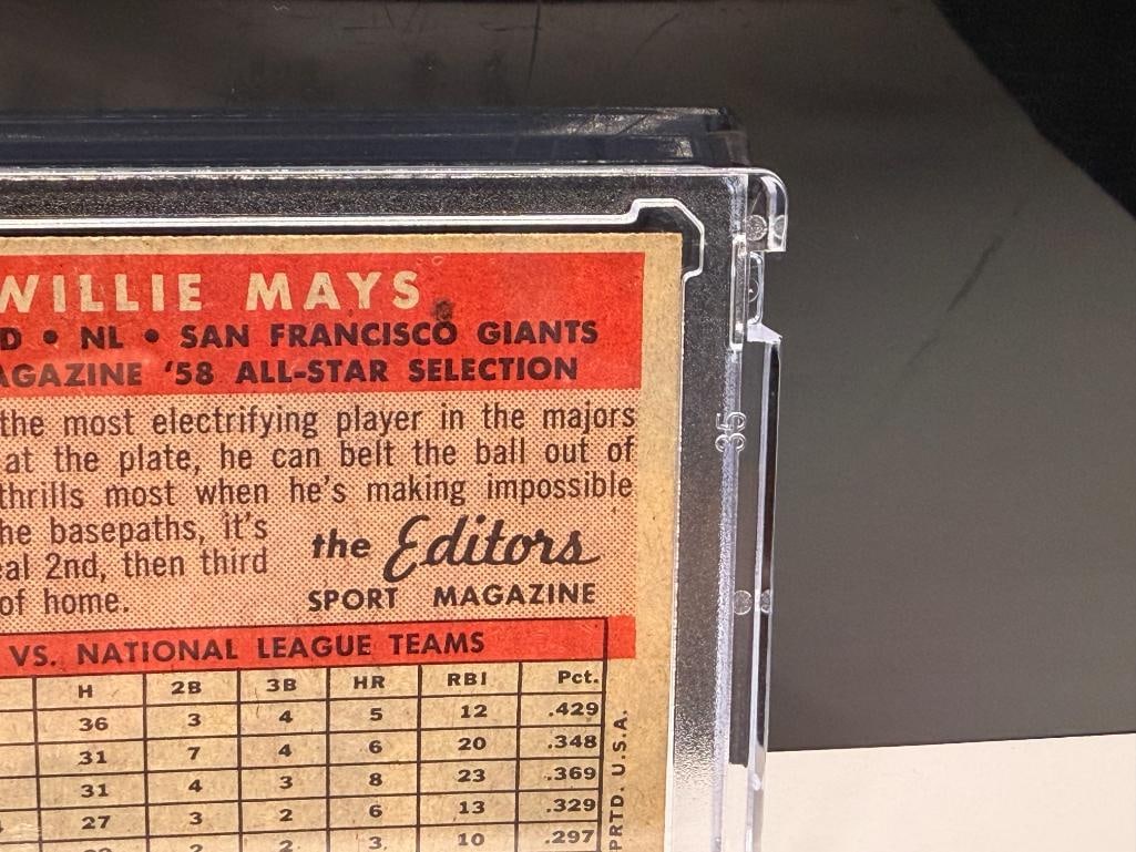 1958 TOPPS #486 WILLIE MAYS SPORT MAGAZINE '58 ALL STAR SELECTION NATIONAL LEAGUE BASEBALL CARD - 8