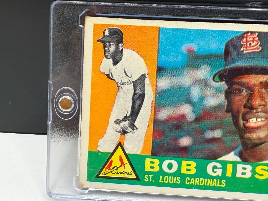 1960 TOPPS #73 BOB GIBSON ROOKIE BASEBALL CARD - 2