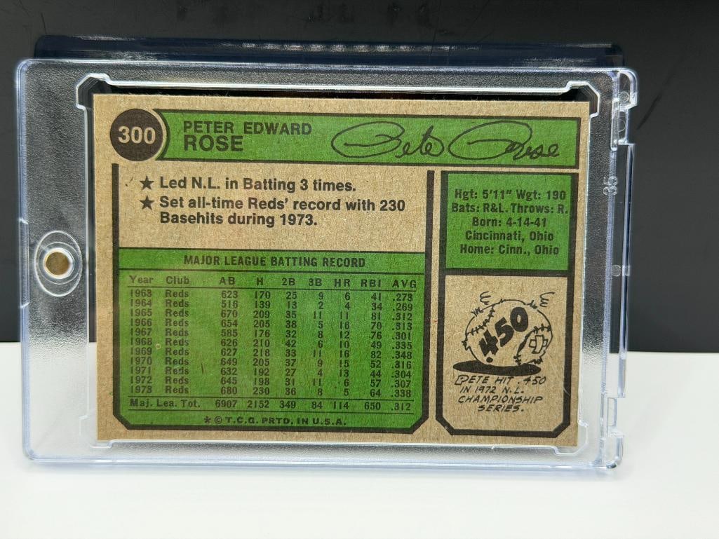 1974 TOPPS #300 PETE ROSE BASEBALL CARD - 6