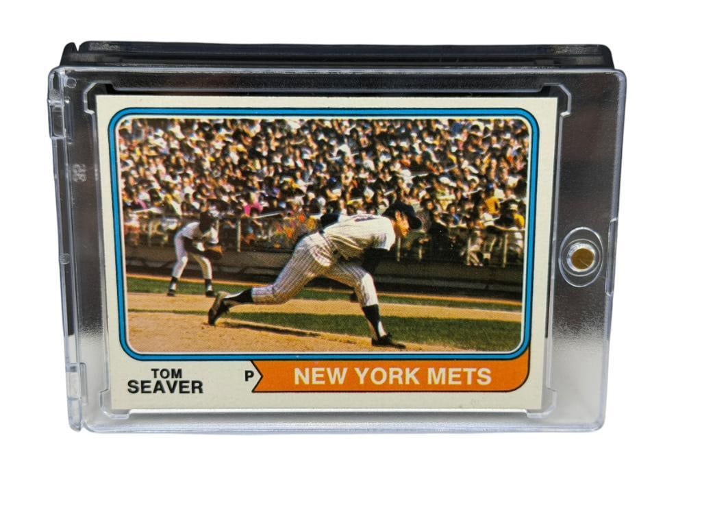 1974 TOPPS #80 TOM SEAVER BASEBALL CARD: GEORGE THOMAS SEAVER, NEW YORKS METS, HALL OF FAMER, RARE CARD, SEE PHOTOS FOR CONDITION, FROM THE ESTATE OF A LOCAL RENO, NV DOCTOR AT RENOWN WHO RAN BIG LEAGUE SPORTS MEDICINE BASEBALL CAMP FOR