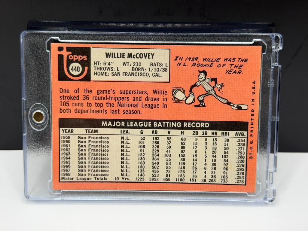 1969 TOPPS #440 WILLIE MCCOVEY BASEBALL CARD - 7