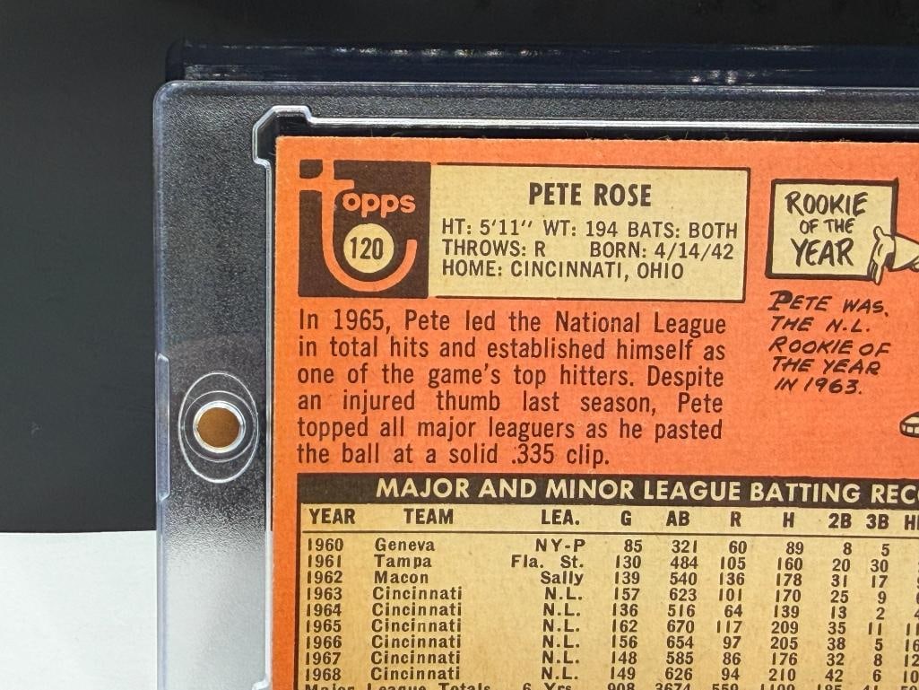 1969 TOPPS #120 PETE ROSE BASEBALL CARD - 8