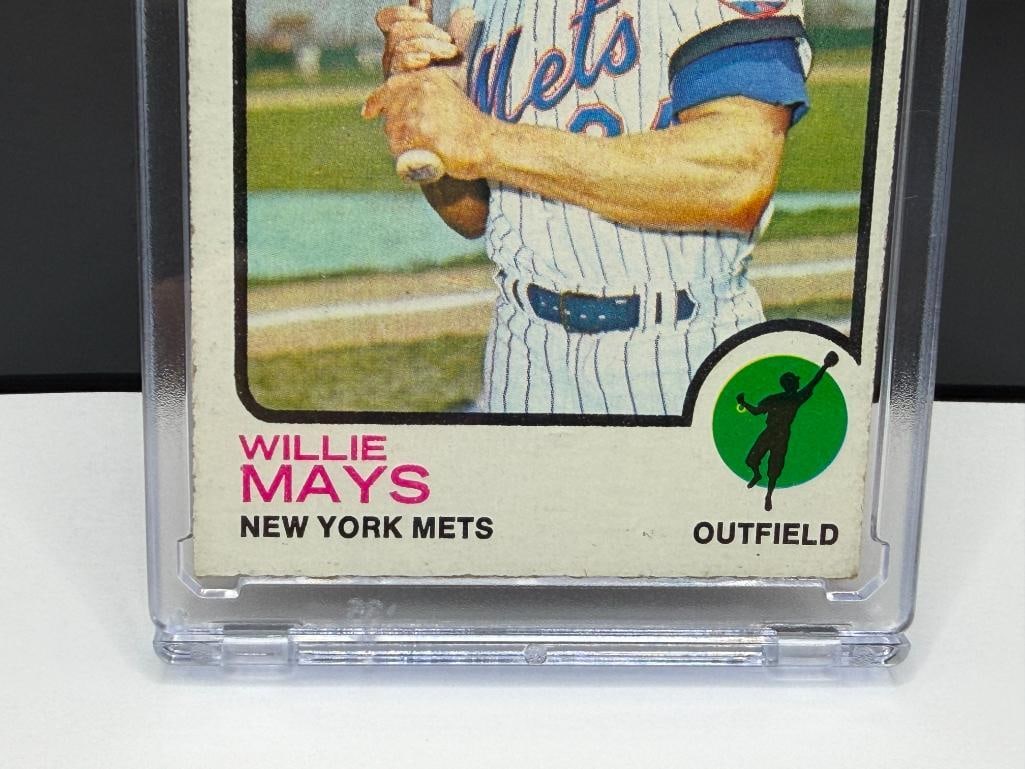 1973 TOPPS #305 WILLIE MAYS BASEBALL CARD - 3