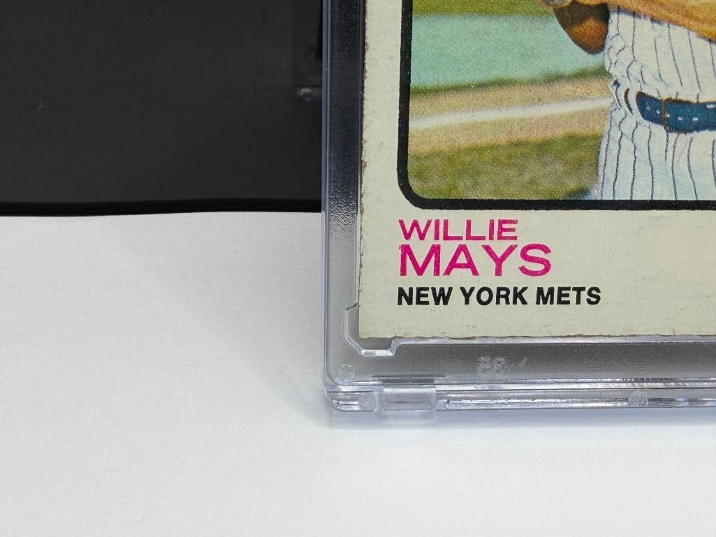 1973 TOPPS #305 WILLIE MAYS BASEBALL CARD - 4