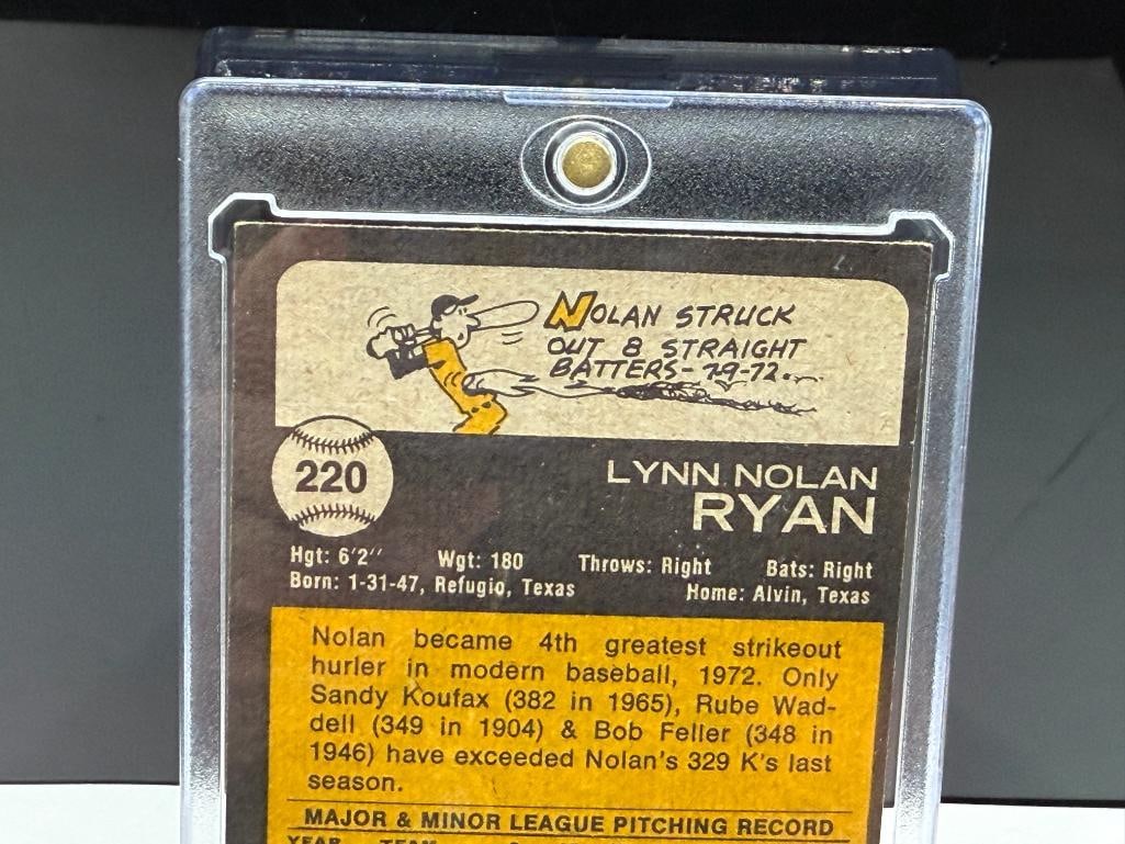 1973 TOPPS #220 NOLAN RYAN BASEBALL CARD - 10