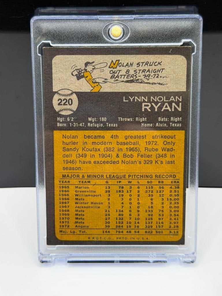 1973 TOPPS #220 NOLAN RYAN BASEBALL CARD - 9