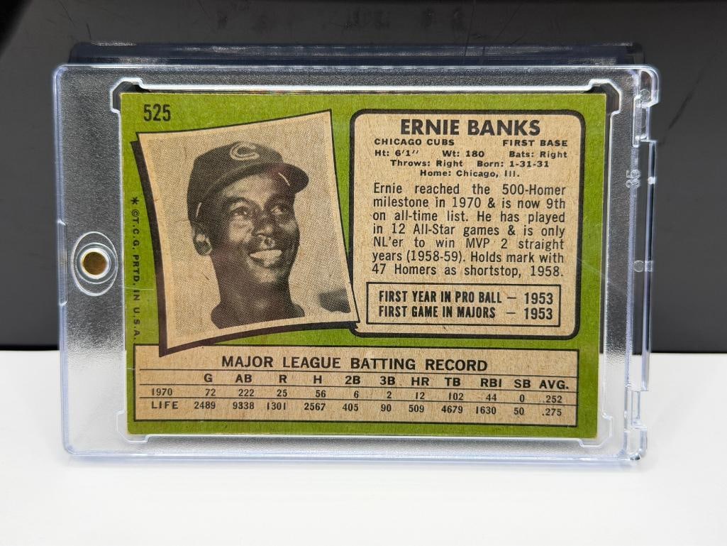 1971 TOPPS #525 ERNIE BANKS BASEBALL CARD - 7