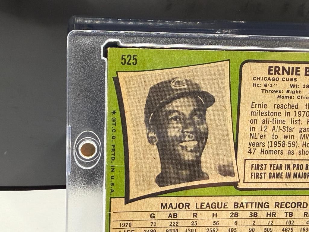 1971 TOPPS #525 ERNIE BANKS BASEBALL CARD - 8