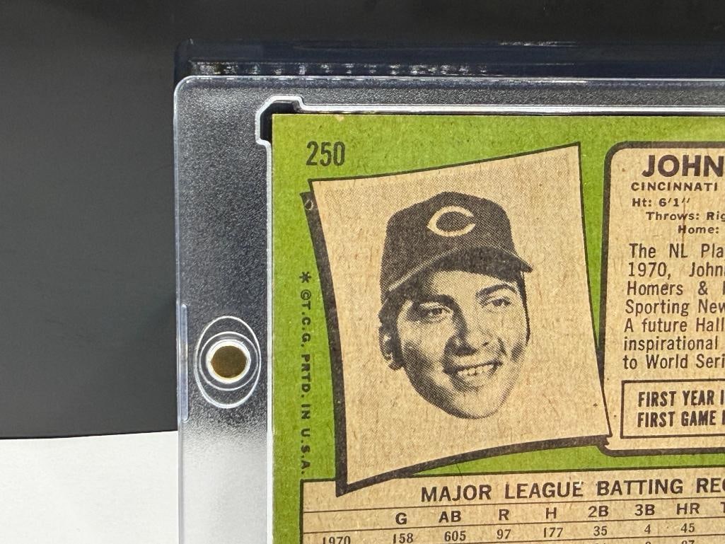 1971 TOPPS #250 JOHNNY BENCH BASEBALL CARD - 8