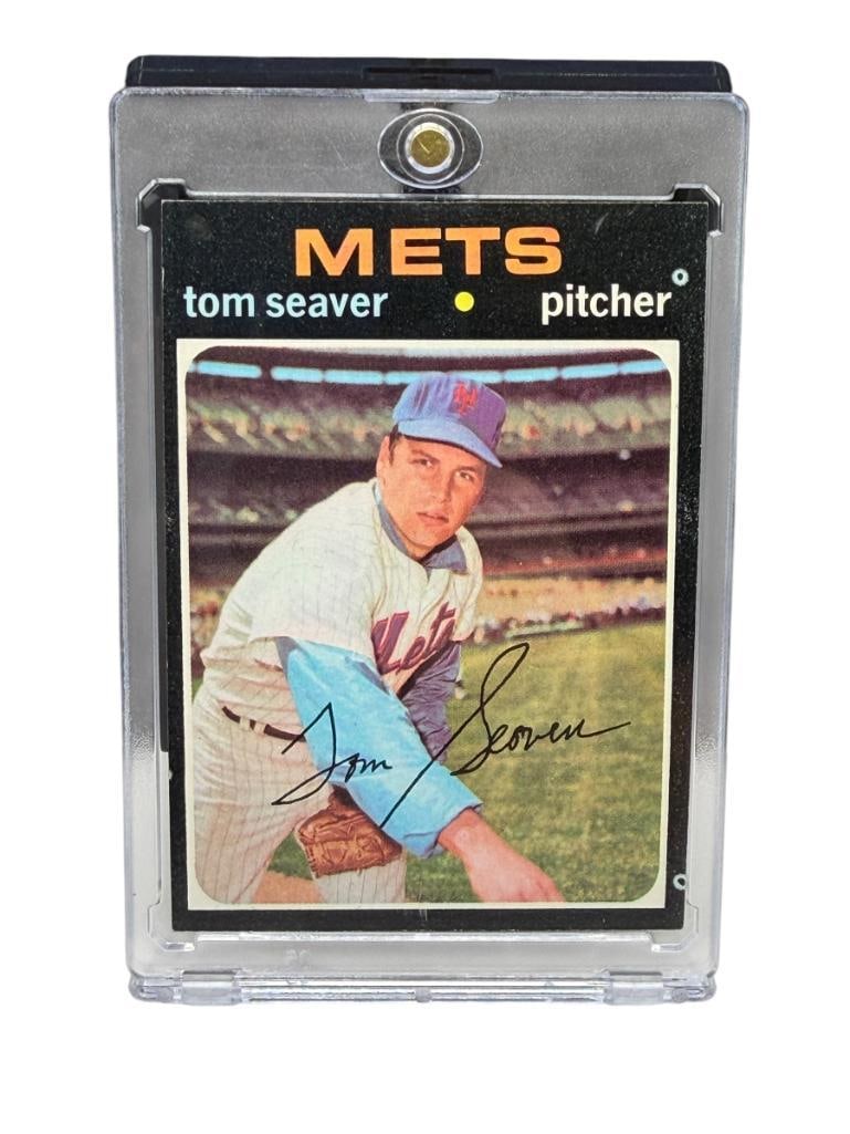 1971 TOPPS #160 TOM SEAVER BASEBALL CARD: TOM SEAVER, NEW YORK METS, HALL OF FAMER, RARE CARD, SEE PHOTOS FOR CONDITION, FROM THE ESTATE OF A LOCAL RENO, NV DOCTOR AT RENOWN WHO RAN BIG LEAGUE SPORTS MEDICINE BASEBALL CAMP FOR NEARLY 20 