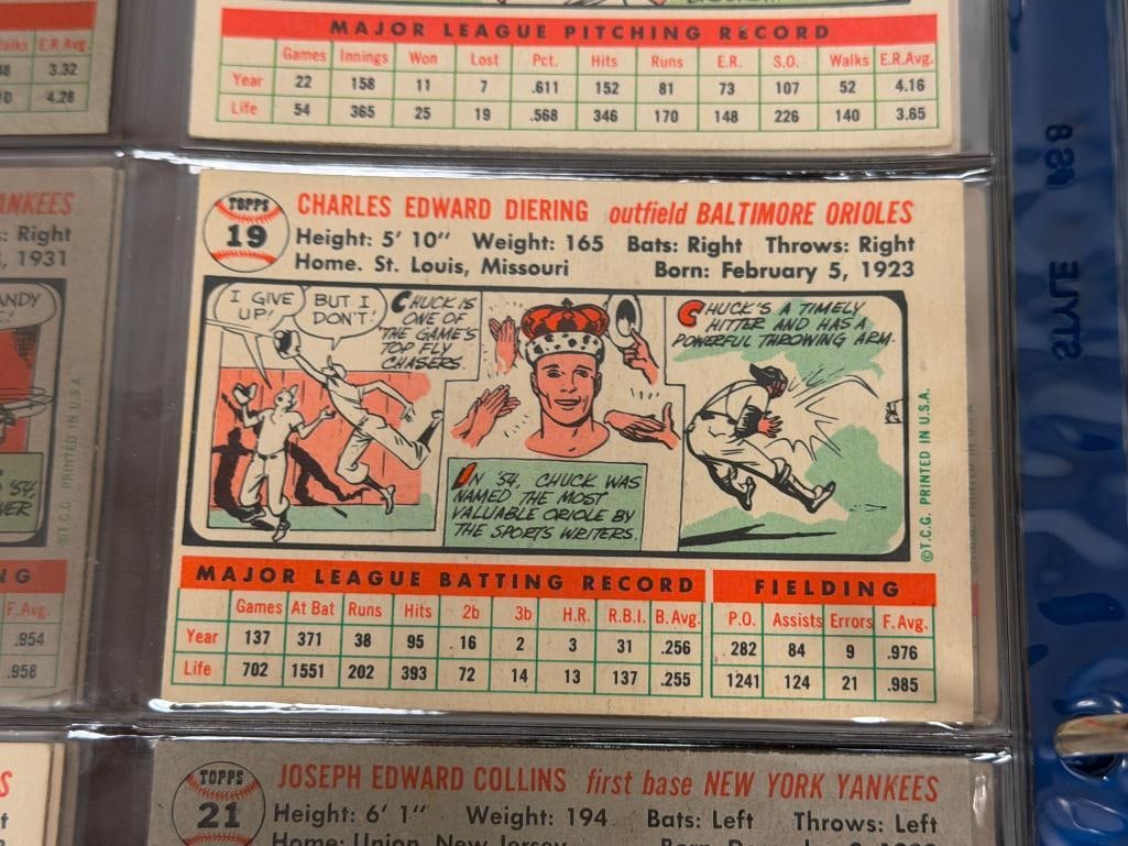 1956 TOPPS BASEBALL CARD SET FEATURING HALL OF FAMERS AND ROOKIE CARDS - 10
