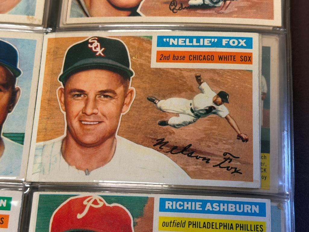 1956 TOPPS BASEBALL CARD SET FEATURING HALL OF FAMERS AND ROOKIE CARDS - 12