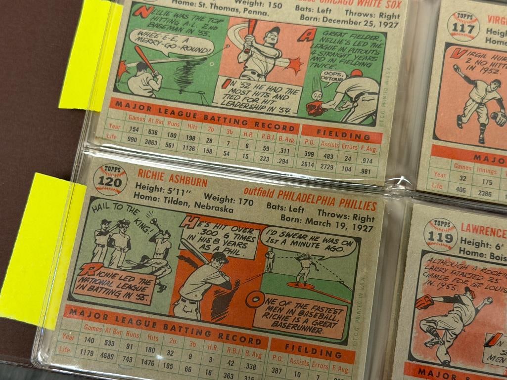 1956 TOPPS BASEBALL CARD SET FEATURING HALL OF FAMERS AND ROOKIE CARDS - 15