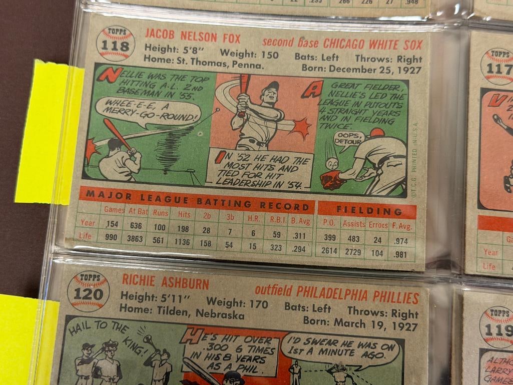 1956 TOPPS BASEBALL CARD SET FEATURING HALL OF FAMERS AND ROOKIE CARDS - 16