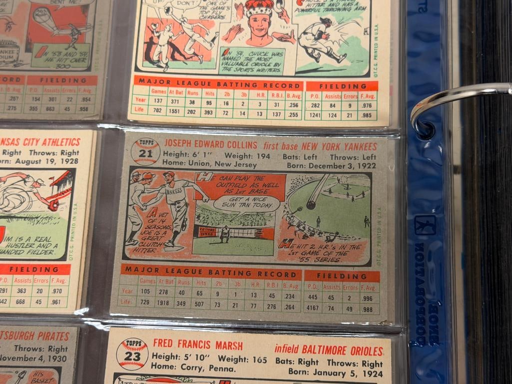 1956 TOPPS BASEBALL CARD SET FEATURING HALL OF FAMERS AND ROOKIE CARDS - 9