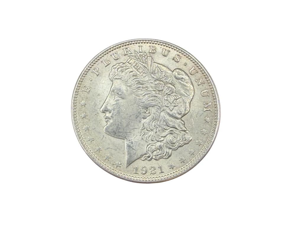 1921 U.S. MORGAN SILVER DOLLAR BU: 90% SILVER
