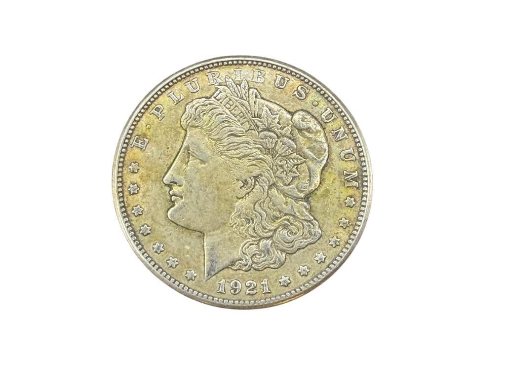 1921-S U.S. MORGAN SILVER DOLLAR: 90% SILVER