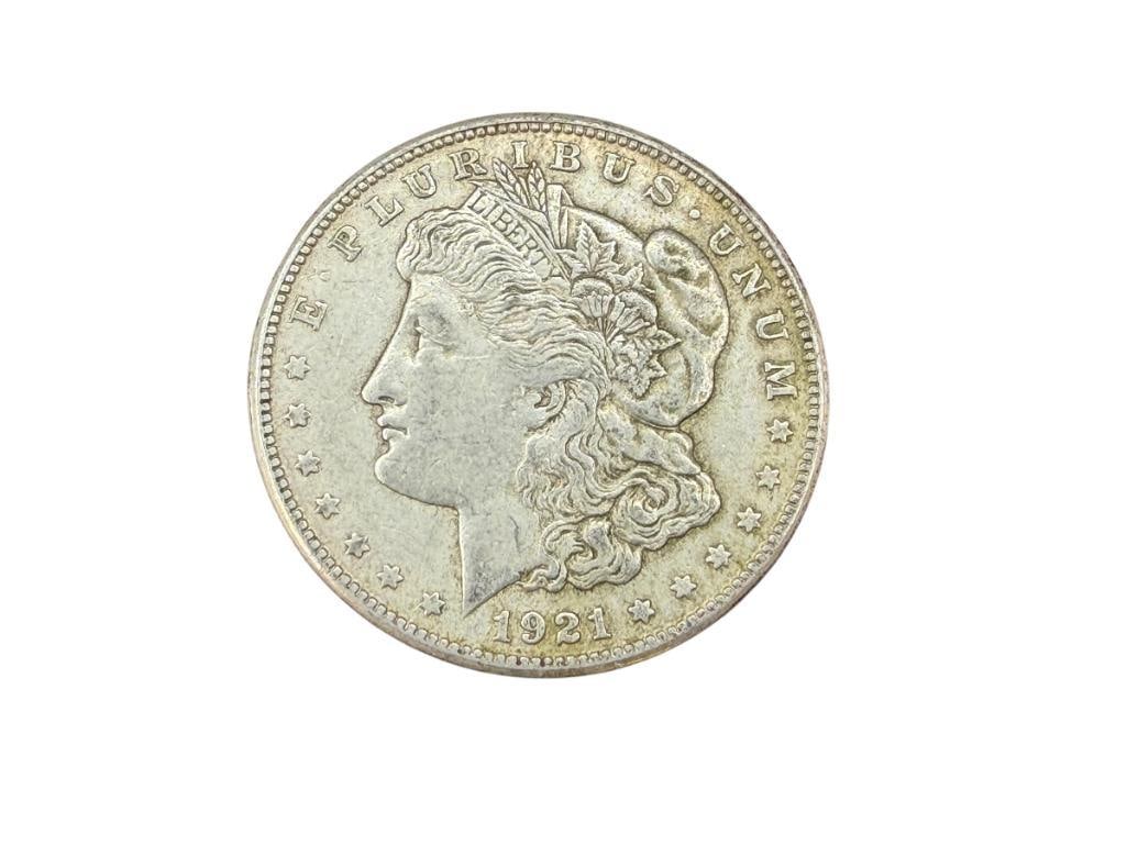 1921-S U.S. MORGAN SILVER DOLLAR: 90% SILVER
