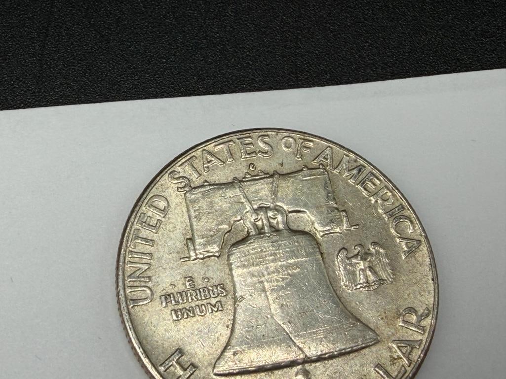 TWO 1963-D U.S. FRANKLIN SILVER HALF DOLLARS - 9