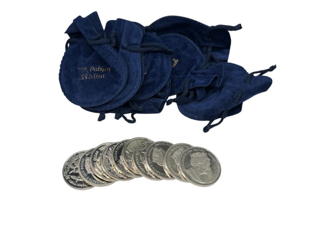 10 UNCIRCULATED 2016 BRITISH INDIAN OCEAN TERRITORY 2LB COINS (1 of 10)