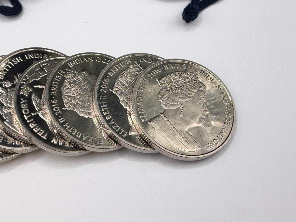 10 UNCIRCULATED 2016 BRITISH INDIAN OCEAN TERRITORY 2LB COINS - 3