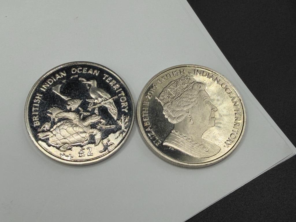 10 UNCIRCULATED 2016 BRITISH INDIAN OCEAN TERRITORY 2LB COINS - 4