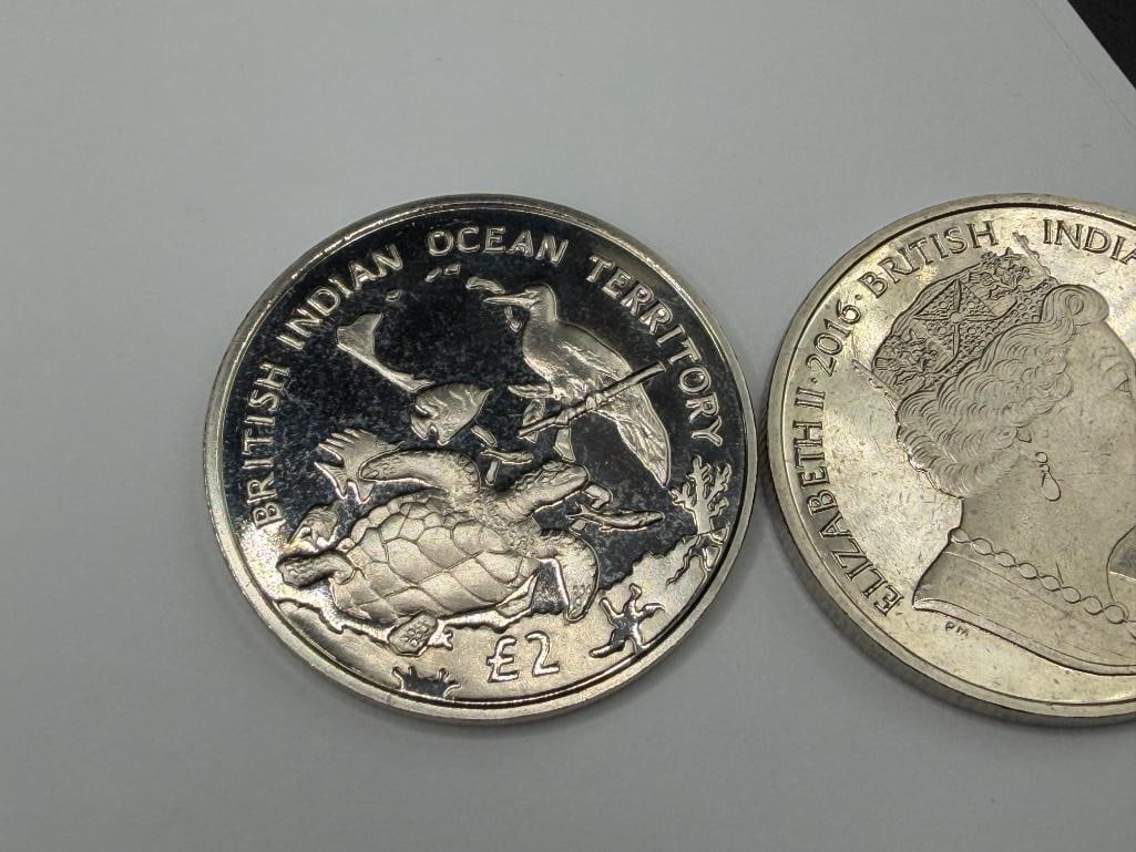 10 UNCIRCULATED 2016 BRITISH INDIAN OCEAN TERRITORY 2LB COINS - 6