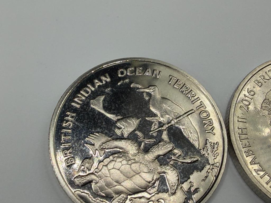 10 UNCIRCULATED 2016 BRITISH INDIAN OCEAN TERRITORY 2LB COINS - 8
