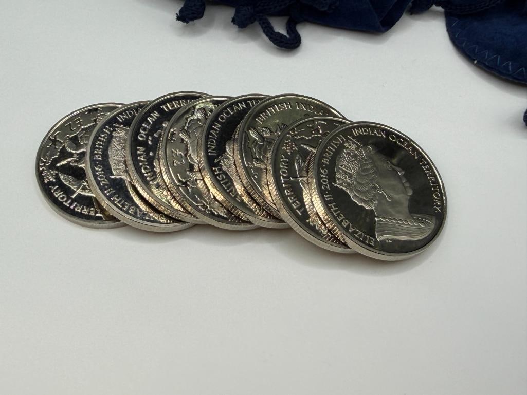 10 UNCIRCULATED 2016 BRITISH INDIAN OCEAN TERRITORY 2LB COINS - 9