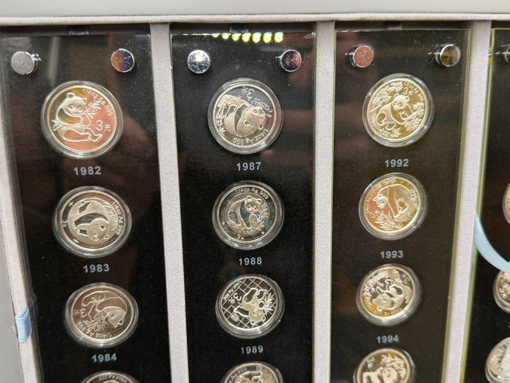 2007 ISSUE COMMEMORATIVE SILVER COIN SET OF THE 25TH ANNIVERSARY OF THE ISSUANCE CHINESE PANDA - 2
