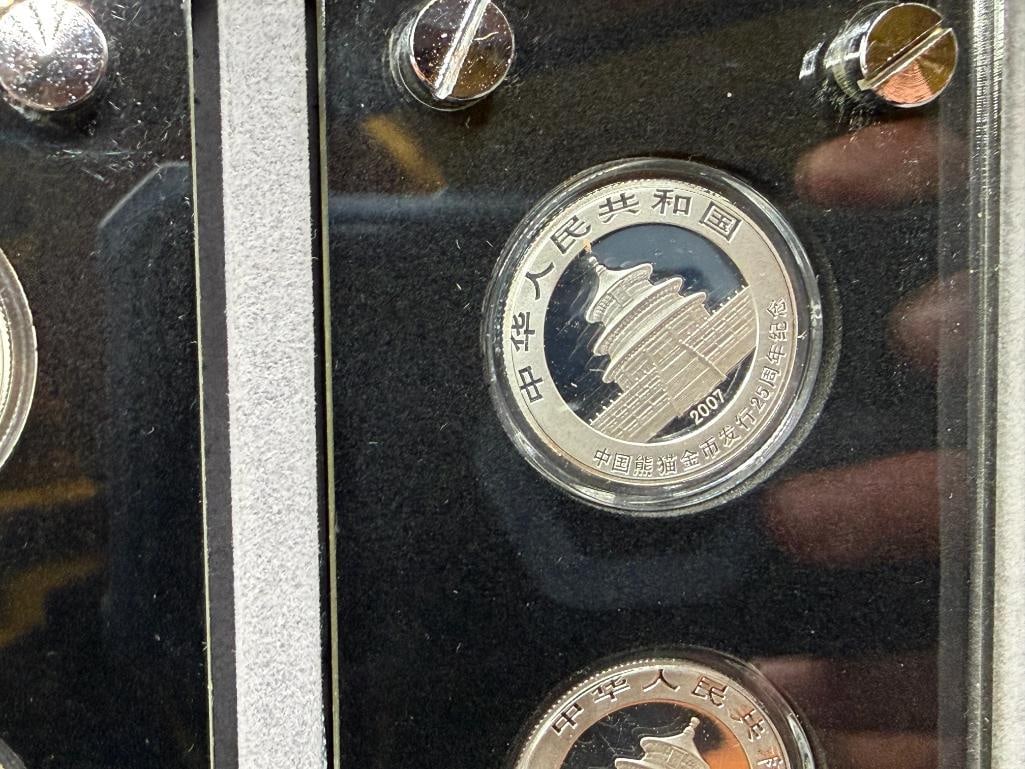 2007 ISSUE COMMEMORATIVE SILVER COIN SET OF THE 25TH ANNIVERSARY OF THE ISSUANCE CHINESE PANDA - 9