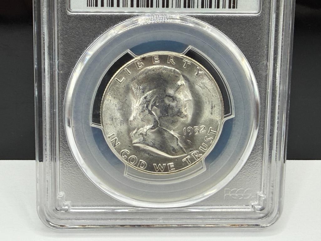 1952-S U.S. FRANKLIN SILVER HALF DOLLAR PCGS MS64 - 2
