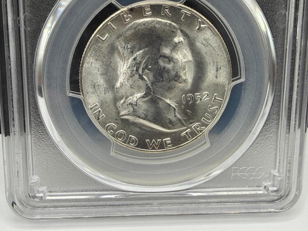 1952-S U.S. FRANKLIN SILVER HALF DOLLAR PCGS MS64 - 3