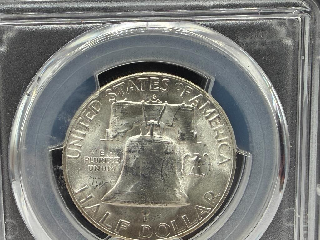 1952-S U.S. FRANKLIN SILVER HALF DOLLAR PCGS MS64 - 6