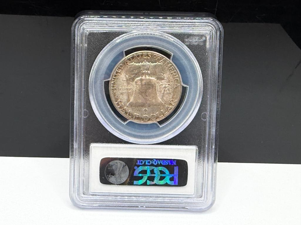 1953-S U.S. FRANKLIN SILVER HALF DOLLAR PCGS MS64 - 4