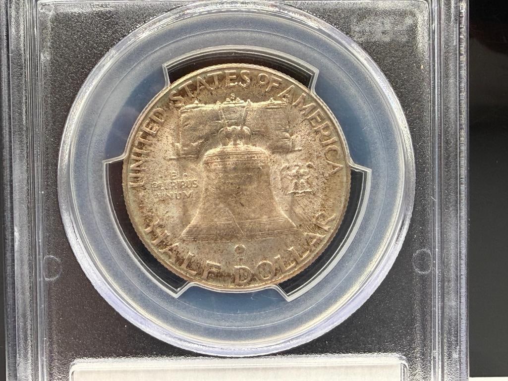 1953-S U.S. FRANKLIN SILVER HALF DOLLAR PCGS MS64 - 5