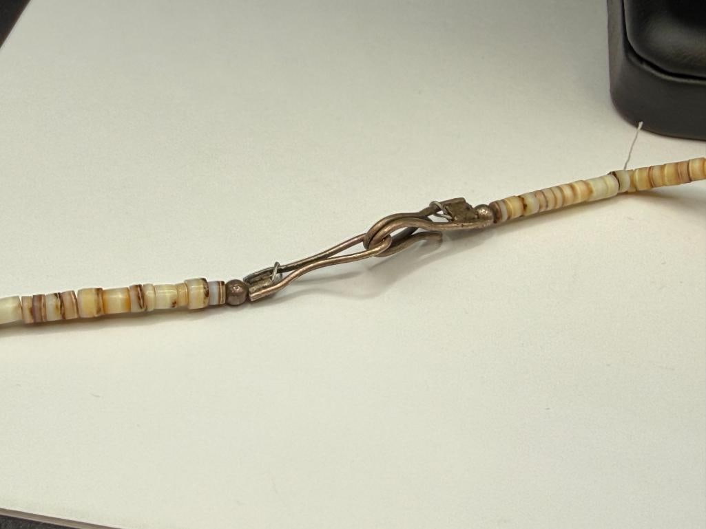 NATIVE AMERICAN HEISHI BEAD TURQUOISE FETISH NECKLACE - 5