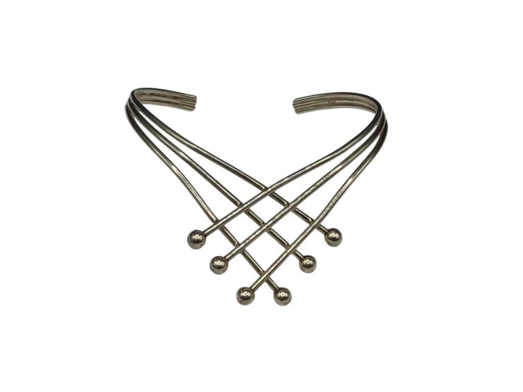 STERLING SILVER MODERNIST CUFF BRACELET (1 of 6)