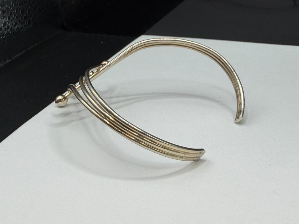 STERLING SILVER MODERNIST CUFF BRACELET - 3