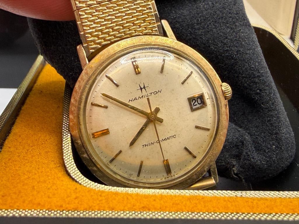 VINTAGE 1960'S MEN'S HAMILTON THIN-O-MATIC AUTOMATIC SELF WINDING WRISTWATCH - 4