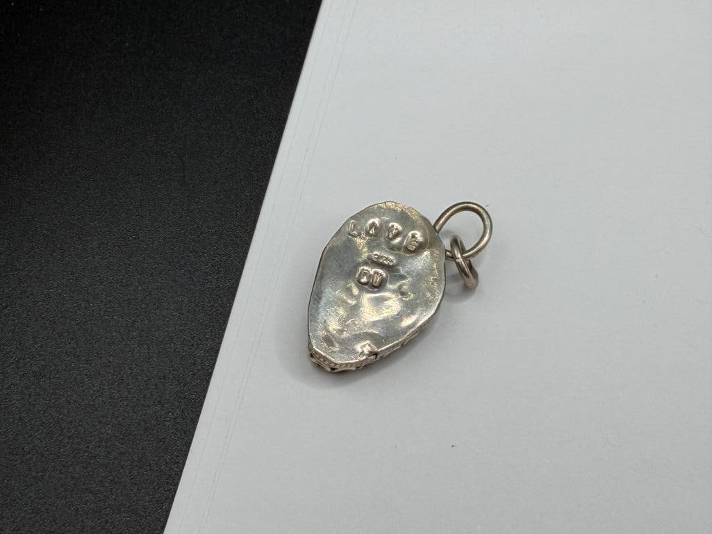 VINTAGE HANDMADE STERLING SILVER OPAL SPECIMEN PENDANT SIGNED BY ARTIST - 5