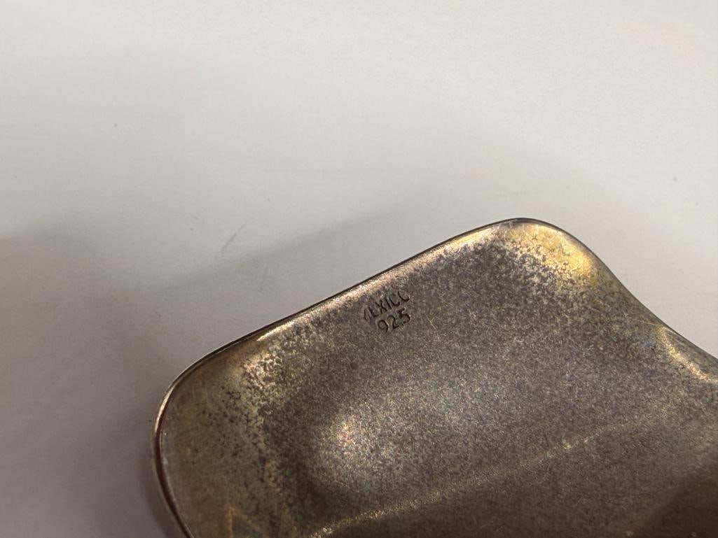VINTAGE MEXICO MADE SOUTHWEST STERLING SILVER OVERLAY DESIGN CUFF BRACELET - 6