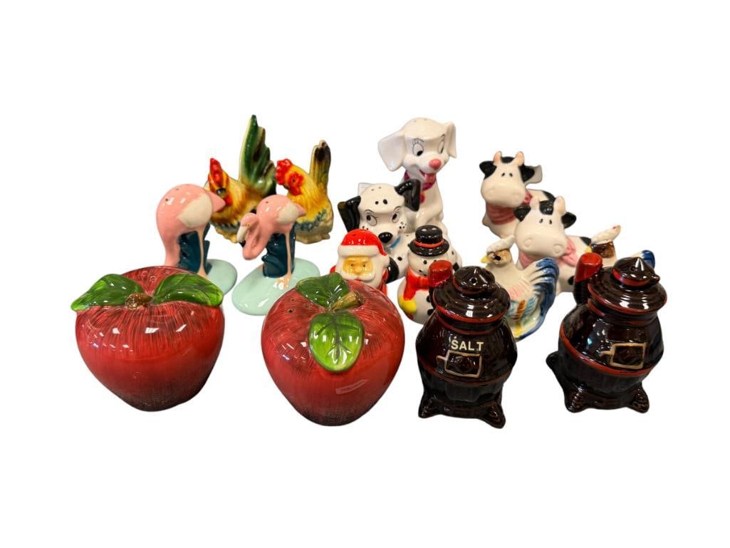COLLECTION OF EIGHT CERAMIC FIGURAL SALT AND PEPPER SHAKER SETS (1 of 11)