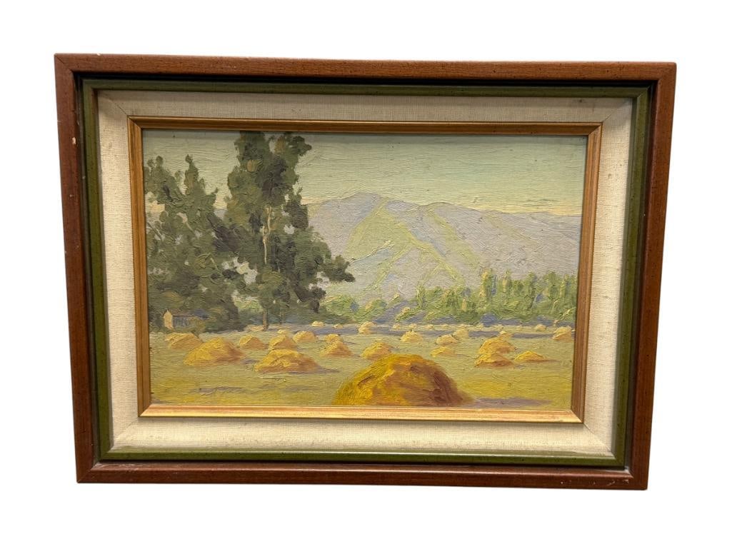 EARLY 20TH CENTURY ORIGINAL OIL ON BOARD PAINTING LANDSCAPE SCENE (1 of 8)
