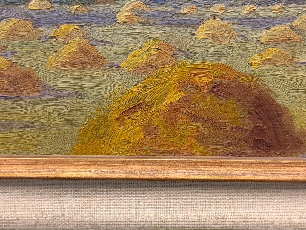 EARLY 20TH CENTURY ORIGINAL OIL ON BOARD PAINTING LANDSCAPE SCENE - 4