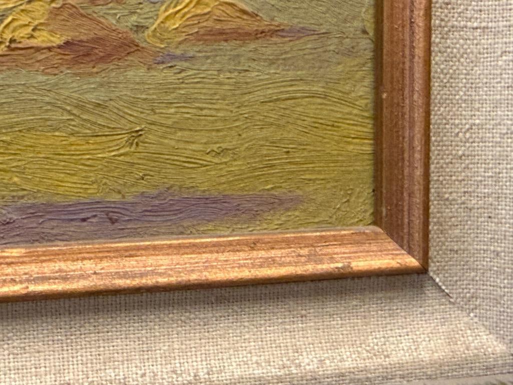 EARLY 20TH CENTURY ORIGINAL OIL ON BOARD PAINTING LANDSCAPE SCENE - 5