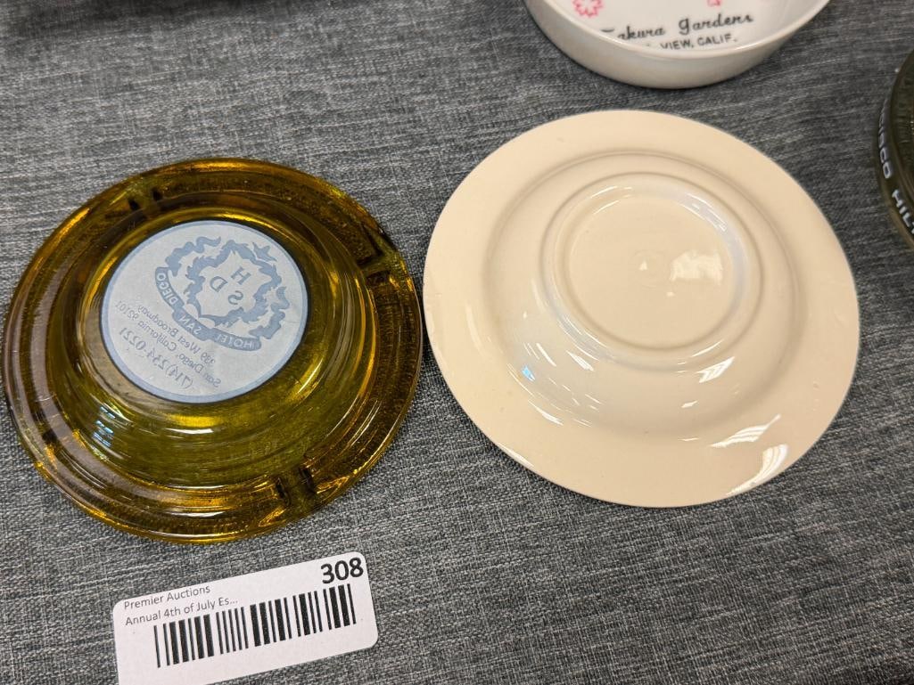 VINTAGE GLASS AND CERAMIC ASH TRAYS FROM ESTABLISHMENTS IN CALIFORNIA - 9