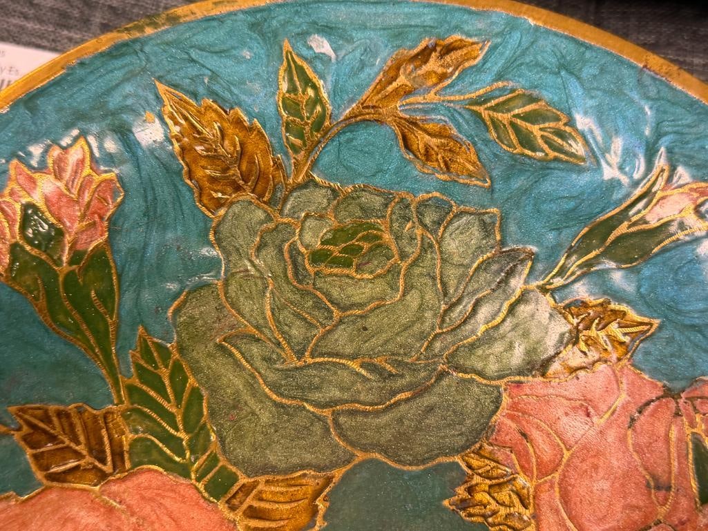 INDIA AND CHINESE CLOISONNE ENAMELED BRASS TABLE WARE - 6