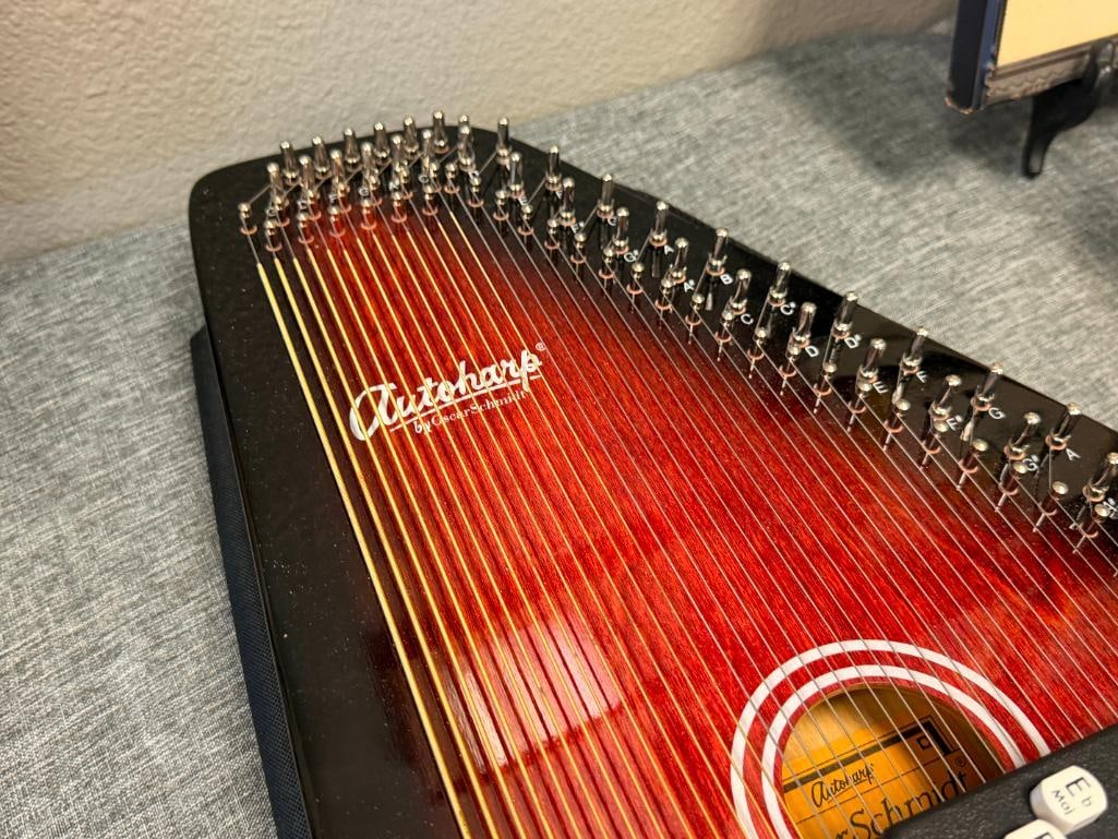 OSCAR SCHMIDT AUTOHARP 36-STRING INSTRUMENT 21 CHORD TOBACCO SUNBURST FINISH - 5