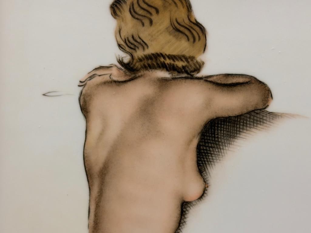 ROSENTHAL / KPM PORCELAIN WALL PLAQUES SEATED NUDE STUDIES BY ERHARD AMADEUS DIER CIRCA 1930'S - 3